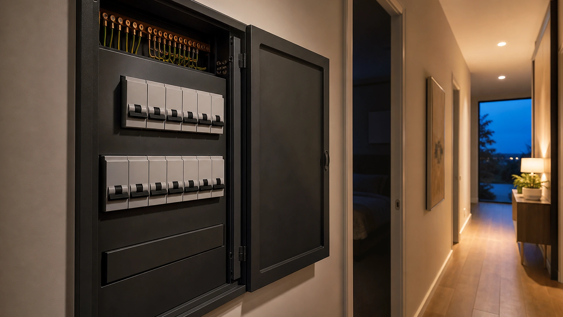 An open residential switchboard, the heart of the house